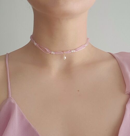 Rosen-Choker-Perlen-Halskette