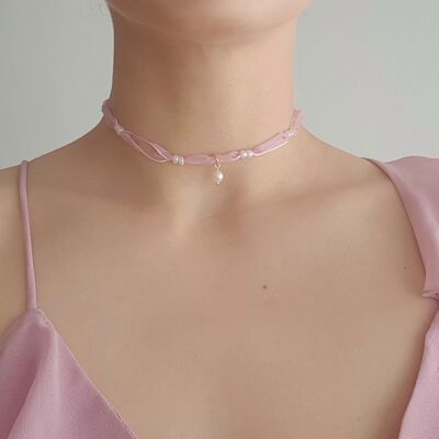 Rosen-Gargantilla-Perlen-Halskette