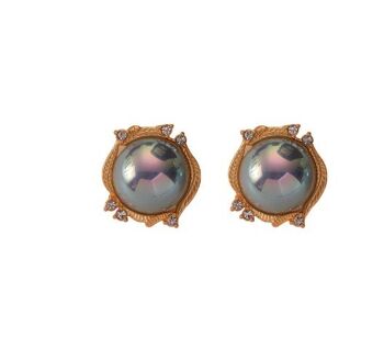 Boucles d'oreilles de mode colorées de style palais rétro français S925 aiguille en argent 1