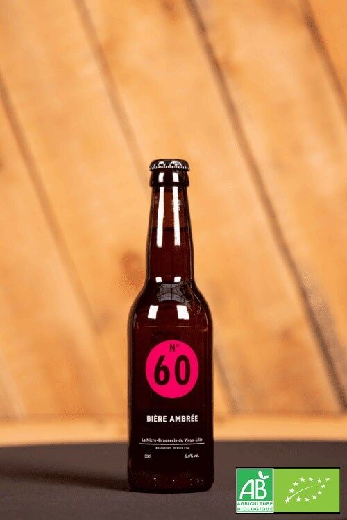 N°60 Bière Ambrée Bio à 6,0% Vol. 33cl