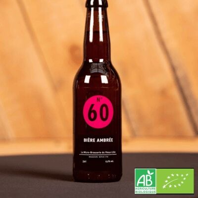 N°60 Organic Amber Beer at 6.0% Vol. 33cl