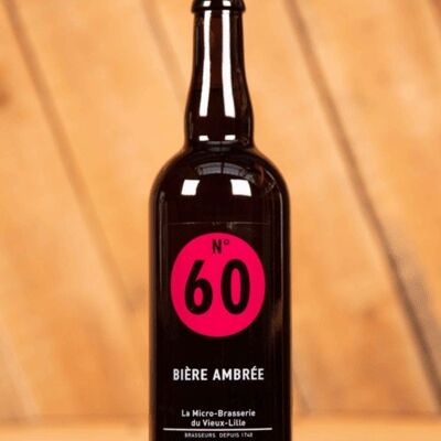 N°60 Organic Amber Beer at 6.0% Vol. 75cl