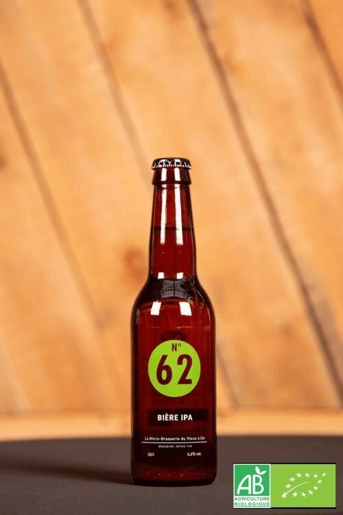 N°62 Bière IPA Bio à 6,2% Vol. 33cl