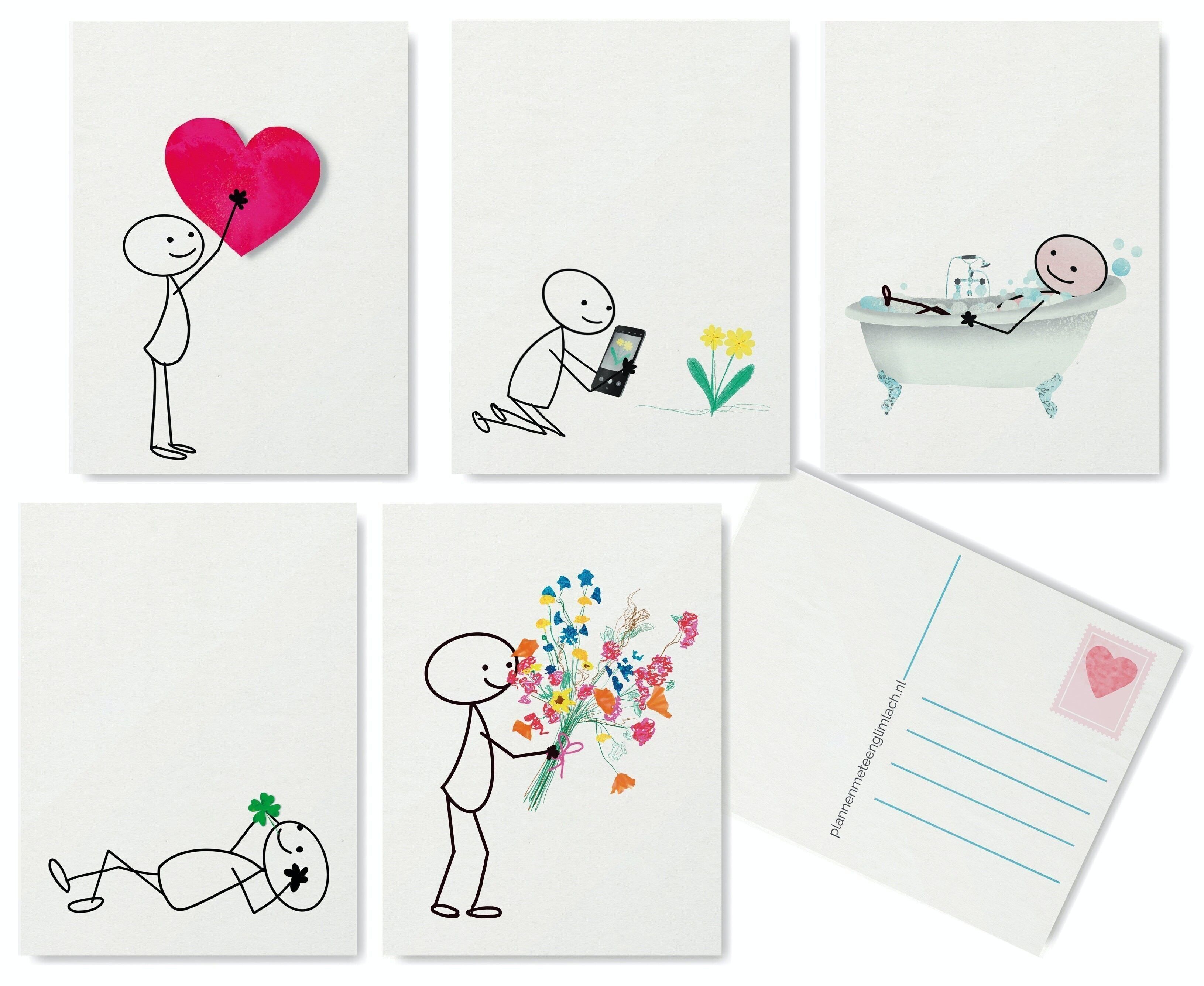 Robin greeting cards set 5 pieces