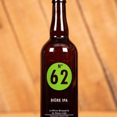 N°62 Organic IPA Beer at 6.2% Vol. 75cl