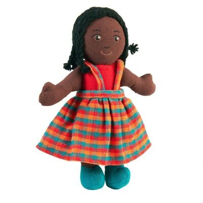 Bambola ragazza - pelle nera capelli neri