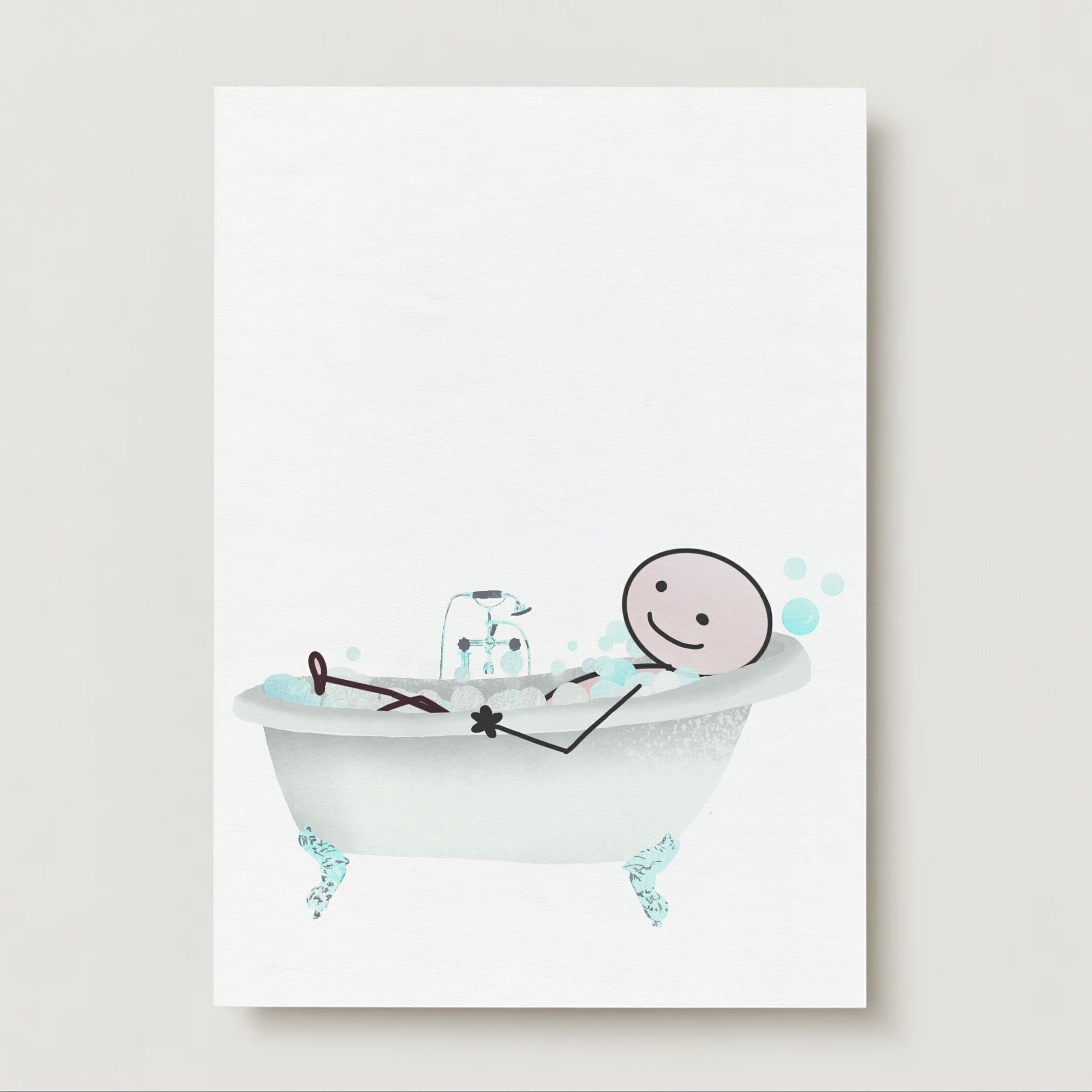 Tarjeta de felicitación 'tiempo para ti' - Robin en badRobin en el baño