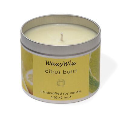 Citrus burst handmade soy wax candle. Vegan and cruelty-free candles. Hand poured candles. Fresh citrus scented candle.
