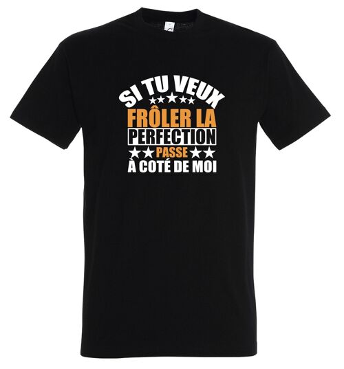 T-SHIRT humoristique Si tu veux frôler la perfection passe à côté de moi