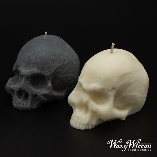 Skull candles. Half skull candle. scented soy wax candles. creepy candles. fall candles. autumn candles. Wiccan alter candle.