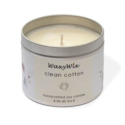 Clean cotton Handmade soy wax candle. Clean cotton scent.