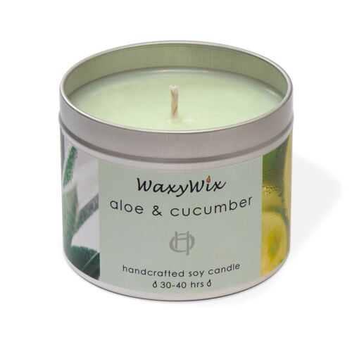 Aloe & Cucumber Handmade soy wax candle.  Vegan and cruelty-free. Fresh clean scent. Great gift for friend.