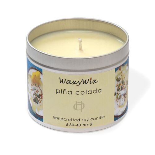 Pina Colada handmade soy wax candle. Vegan and cruelty-free. Cocktail candle for friend.