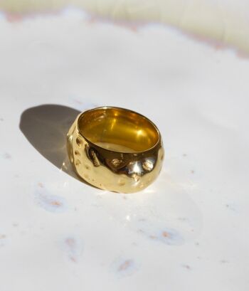 Bande de feuille d'or et anneau de perle 1