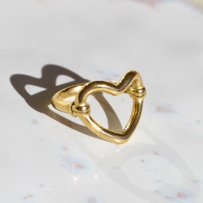 Gold Statement Hollow Heart