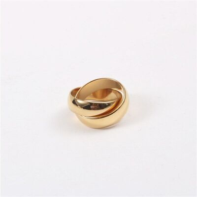 Interlocking double band ring