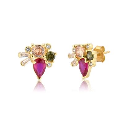 Cluster Crystal Earring Studs