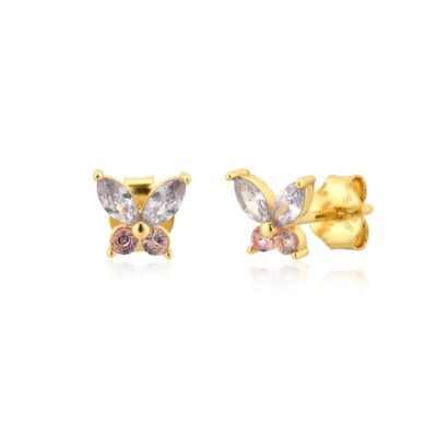 Boucles d'Oreilles Cristal Papillon