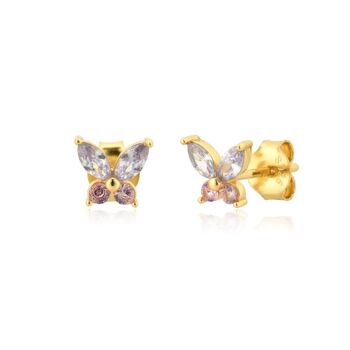 Boucles d'Oreilles Cristal Papillon 1