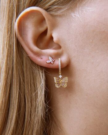 Boucles d'Oreilles Cristal Papillon 3