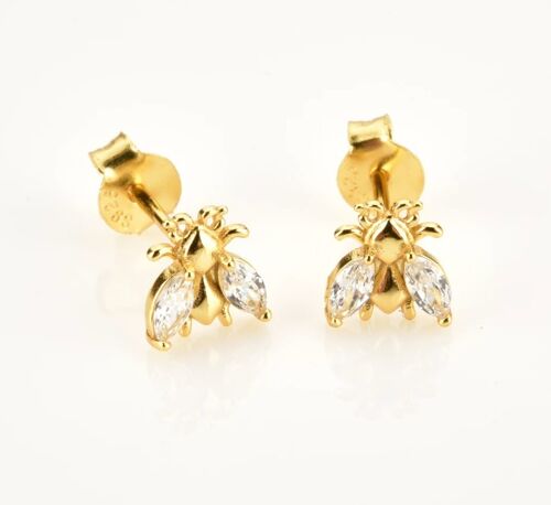 Geneve - Honey Bee Crystal Stud Earrings