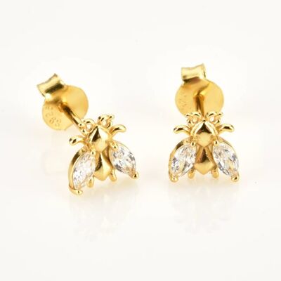 Geneve - Honey Bee Crystal Stud Earrings