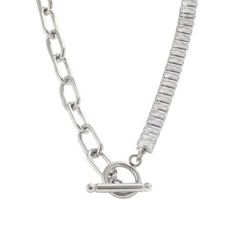 Collier Toggle Demi Cristal Demi Chaîne 7