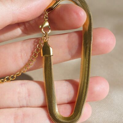 Alonna - Bracelet chaîne à chevrons 6 mm