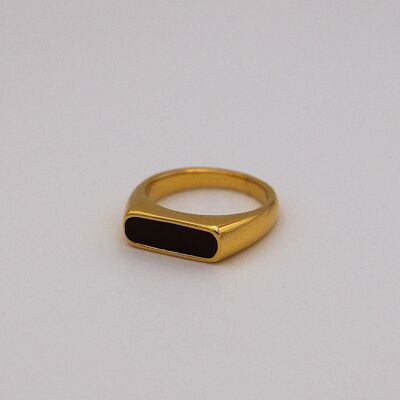 Clementine - Thin Signet Enamel Ring