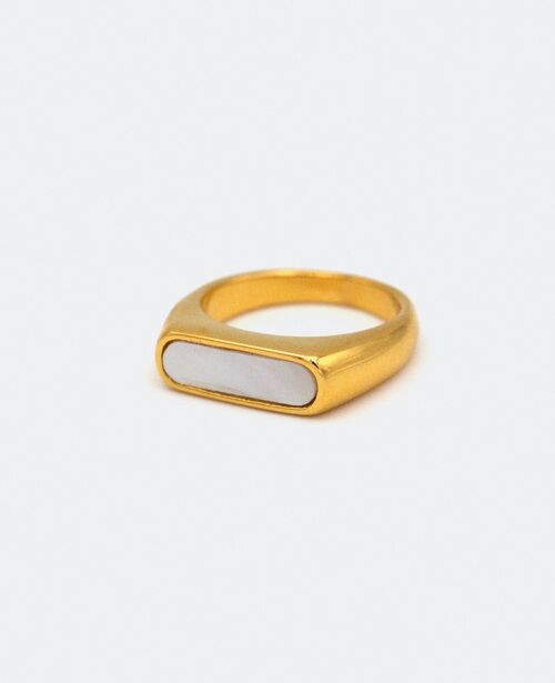 Clementine - Thin Signet Shell Ring