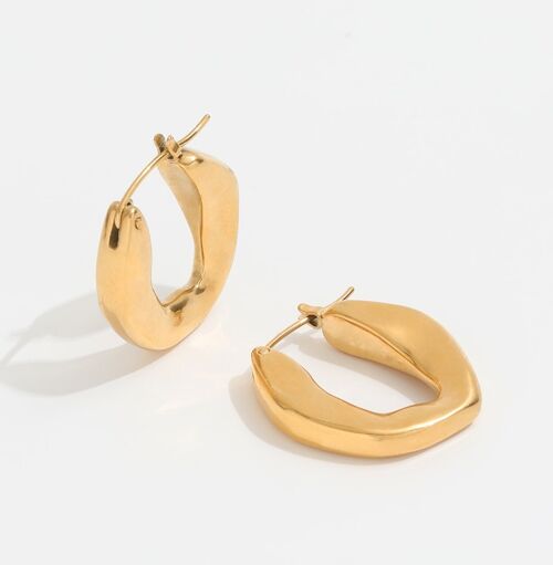 Thick U-Shape Gold Hoops