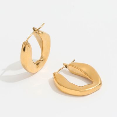 Thick U-Shape Gold Hoops