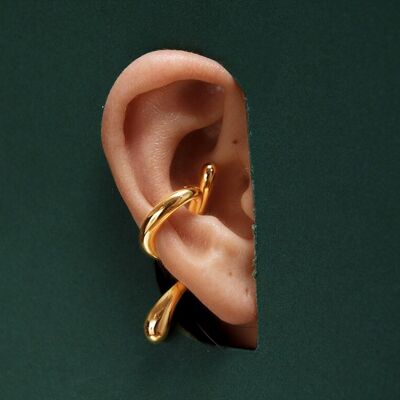 Boucles d'oreilles non perçantes manchette en forme de S
