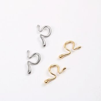 Boucles d'oreilles non perçantes manchette en forme de S 2