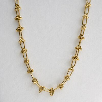 Chunky Knotted Chain Link Necklace