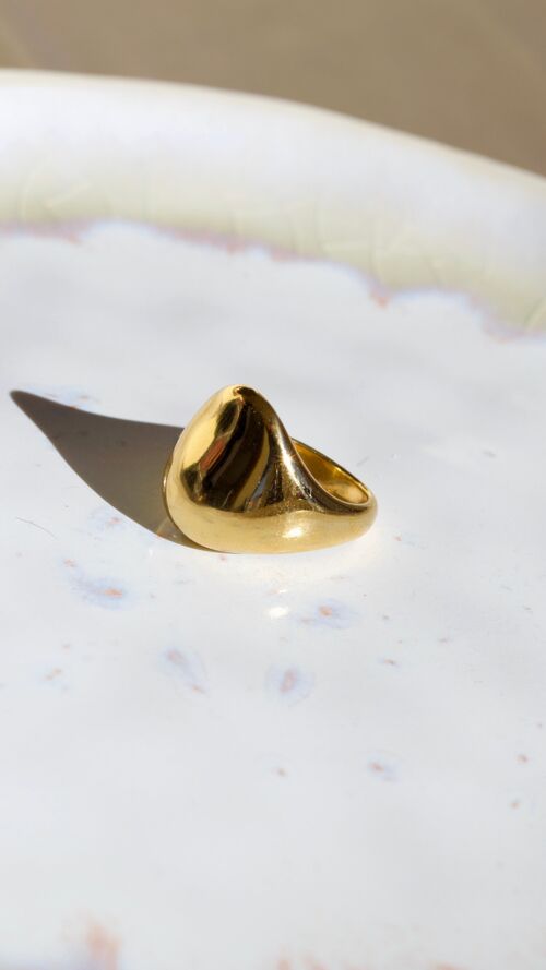 Sonya - Hammered Concave Gold Ring