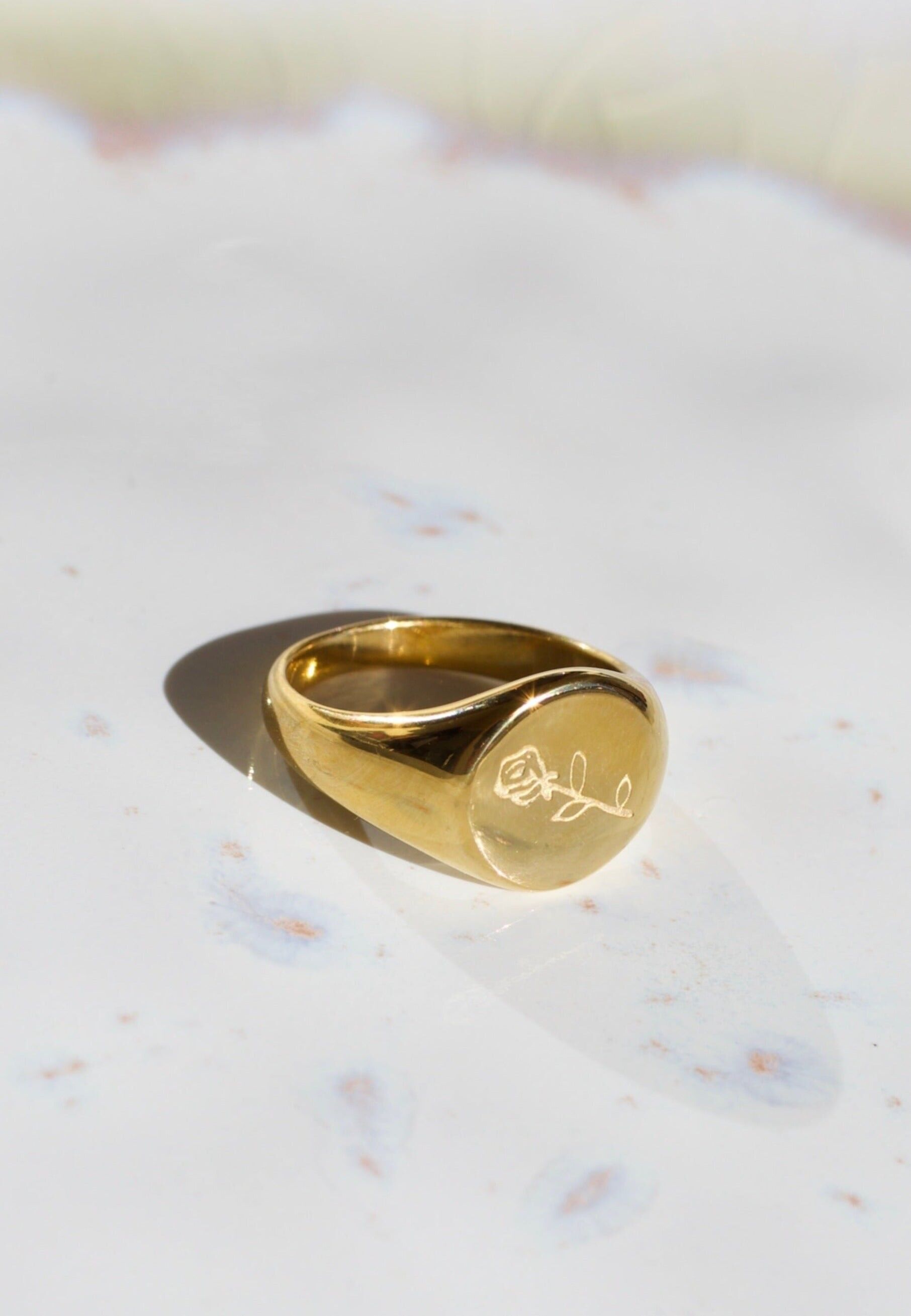 Samantha - Anillo de sello de rosa