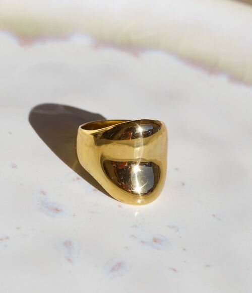 Jeremiah - Hammered Concave Gold Ring