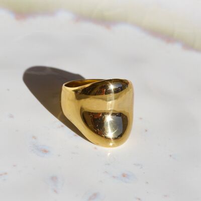 Jeremiah - Hammered Concave Gold Ring