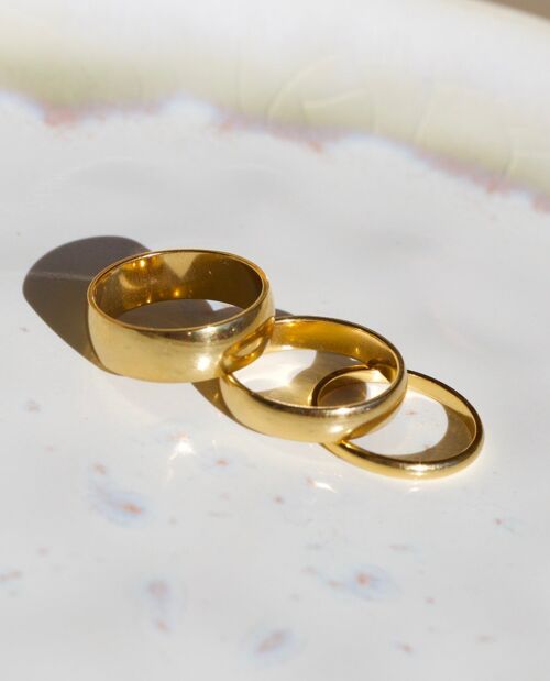 3 Sizes Ring Set Gold & Silver