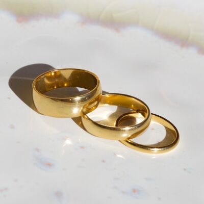 3 Sizes Ring Set Gold & Silver