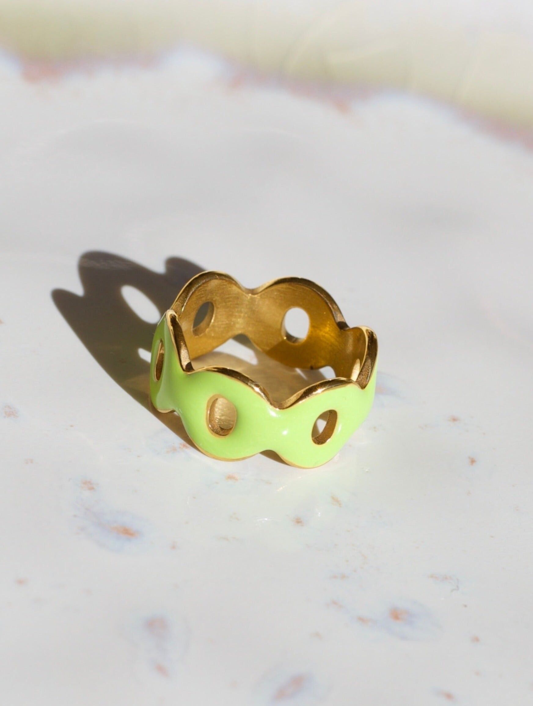 Smantha - Cinturino in oro verde succoso scavato