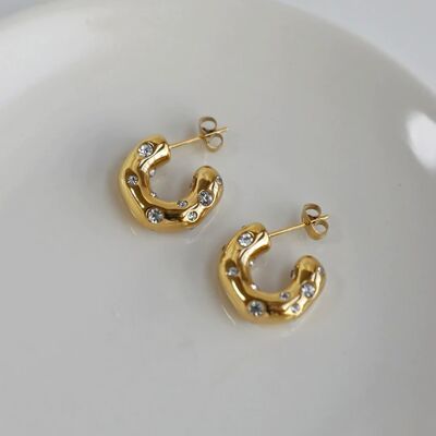 Freya - Starburst Thick Nugget Hoop Earrings