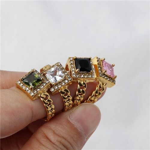 Orion - Open Square Knotted Crystal Rings