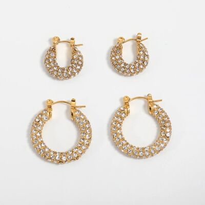 Brooklyn - Crystal Paved Hoops 2 Sizes
