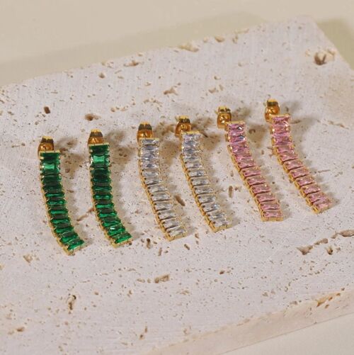 Penelope - Crystal Long Earrings Different Colours