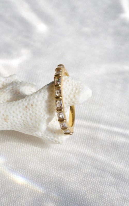 Eden - Dainty Crystal Gold Band