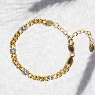 Esdras - Bracelet en cristal de chaîne gourmette cubaine