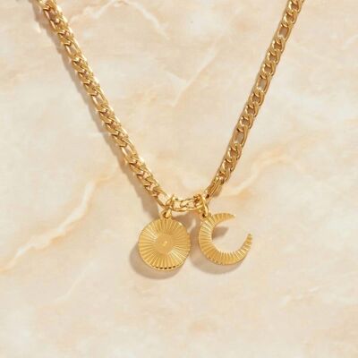 Bella - Sun & Moon Charm Pendant Necklace