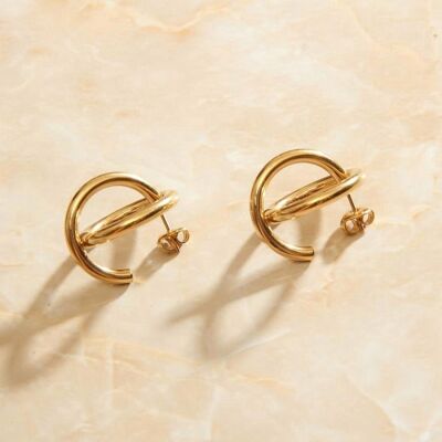 Irene - Double Interlocking Arc Earrings